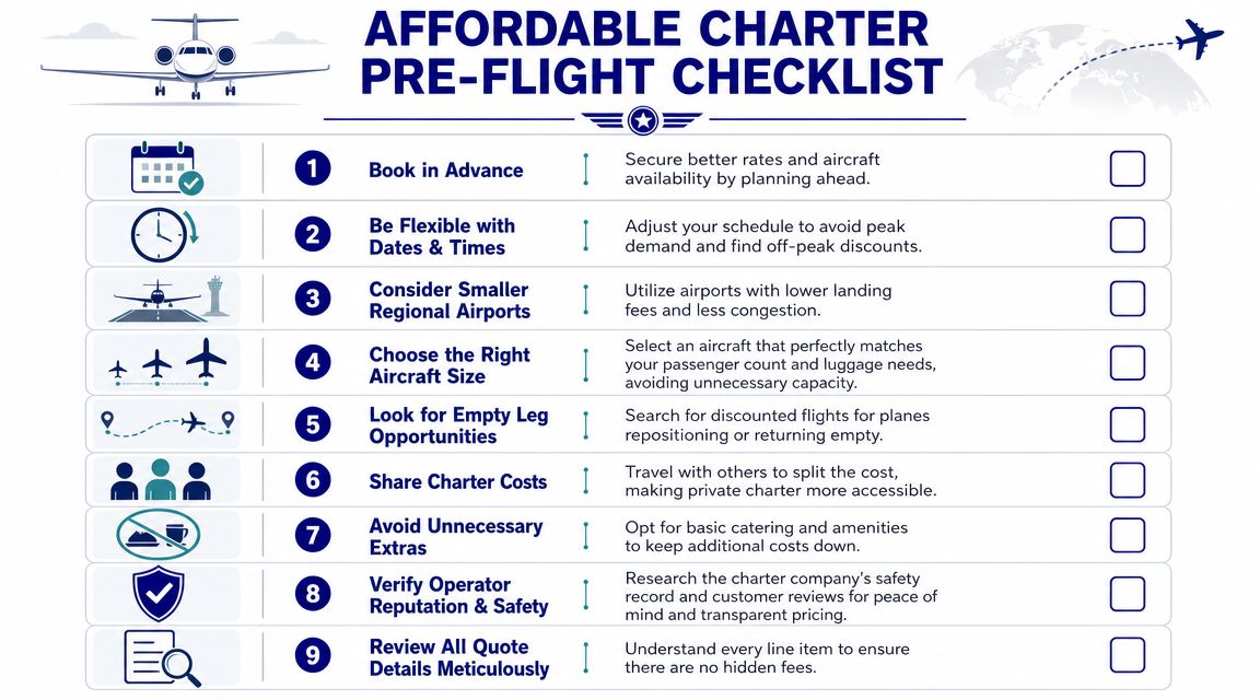 Your Pre-Flight Checklist for an Affordable Charter